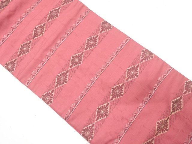 JAPANESE KIMONO / NAGOYA OBI / WOVEN RHOMBUS FLOWER 
